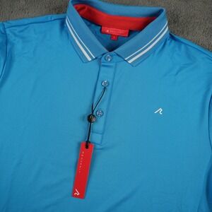 REDVANLY Cadman Polo Mens L Malibu Blue Short Sleeve Golf Shirt R2405